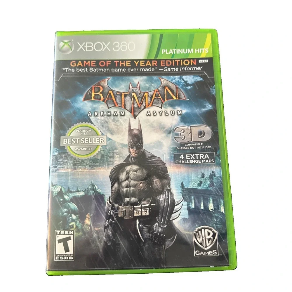 Batman Arkham Asylum Game of Year Edition (Microsoft Xbox 360, 2010) 3D Glasses